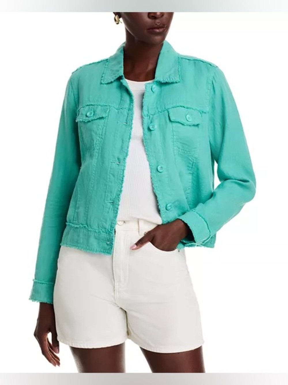Tommy Bahama Two Palms Raw-Edge Linen Jacket Size XS in Azul Mar - C4-094